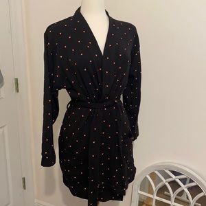 Plush Robe with Hearts, size Small, GUC.